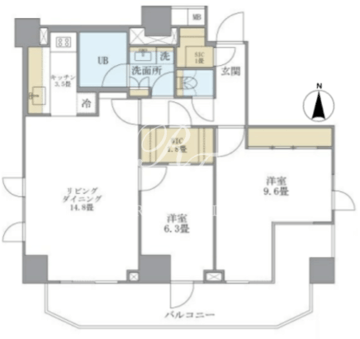 アパートメンツタワー六本木 1303 間取り図