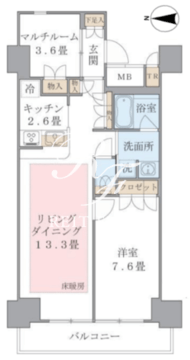 ブリリアイスト東雲キャナルコート 1312 間取り図