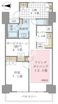ブリリアイスト東雲キャナルコート 202 間取り図