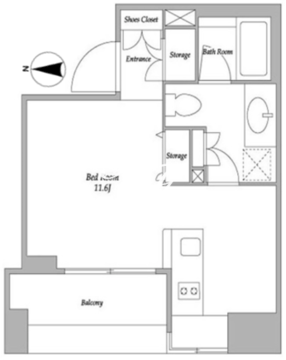 BPRレジデンス蔵前 1003 間取り図