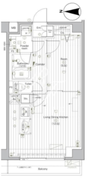プレミアムキューブG北新宿DEUX 401 間取り図