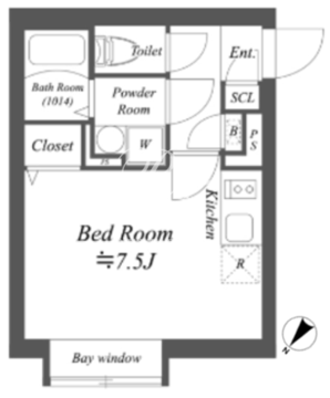 リーガランド初台 202 間取り図