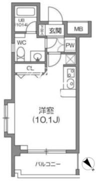 ルクレ森下レジデンス 1008 間取り図