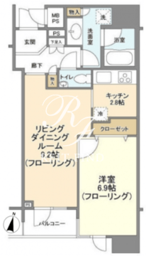HF白金高輪レジデンス 304 間取り図