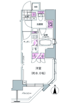 プレジリア東日本橋 404 間取り図