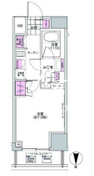プレジリア東日本橋 808 間取り図