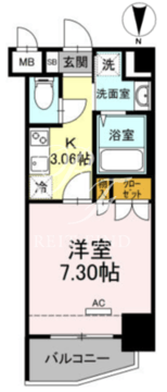 ホウエイコート秋葉原 605 間取り図