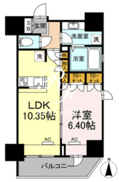 ホウエイコート秋葉原 401 間取り図