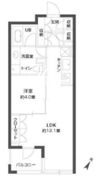 パークキューブ銀座イースト 906 間取り図