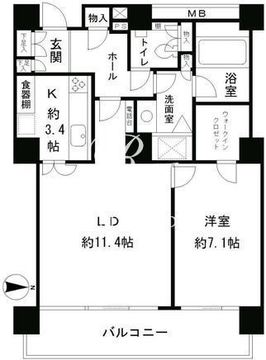リバーポイントタワー 1304 間取り図