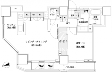 パークキューブ愛宕山タワー 2701 間取り図