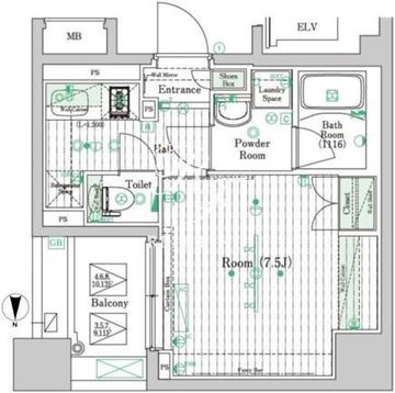 ブライズ住吉DUE 704 間取り図