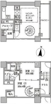 東雲キャナルコートCODAN 19-103 間取り図