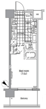 パークハビオ赤坂 603 間取り図