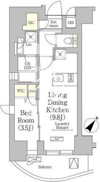 テラス月島 301 間取り図