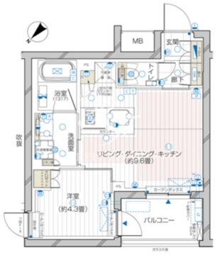 ザ・レジデンス駒込染井 201 間取り図