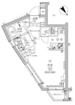 クオリタス護国寺 206 間取り図