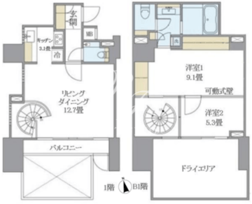 ラサンテ麻布十番 101 間取り図