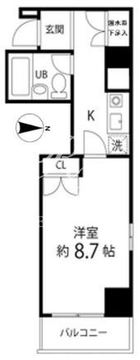 ハイリーフ芝大門 408 間取り図