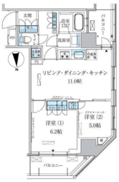 パークアクシス上野松が谷 1203 間取り図