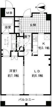 ガーネットコート四谷 704 間取り図