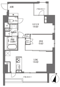 浜町アパートメンツ 306 間取り図