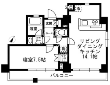 レジディア月島3 1204 間取り図