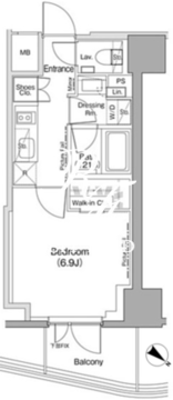 ザ・パークハビオ神楽坂 603 間取り図
