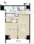 パークルージュ赤坂檜町 1103 間取り図