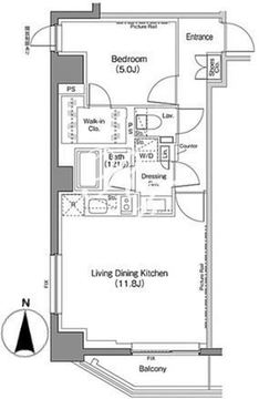 ザ・パークハビオ上野御徒町 503 間取り図