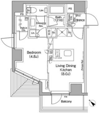 ザ・パークハビオ神楽坂 308 間取り図