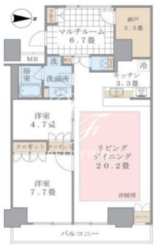 ブリリアイスト東雲キャナルコート 719 間取り図
