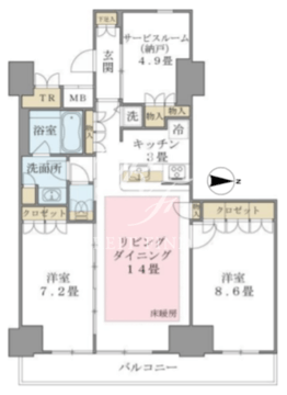 ブリリアイスト東雲キャナルコート 529 間取り図