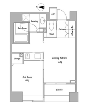 BPRレジデンス蔵前 302 間取り図