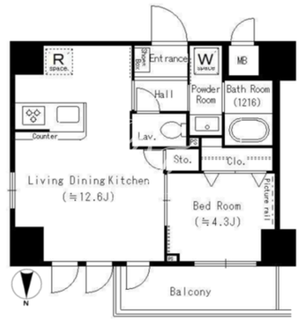 YUNO ART KAMEIDO 204 間取り図