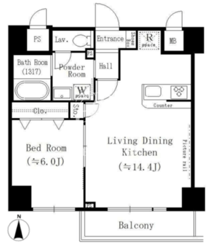 YUNO ART KAMEIDO 802 間取り図