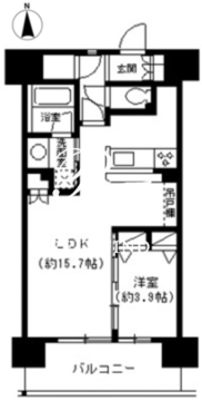 パークキューブ東品川 712 間取り図