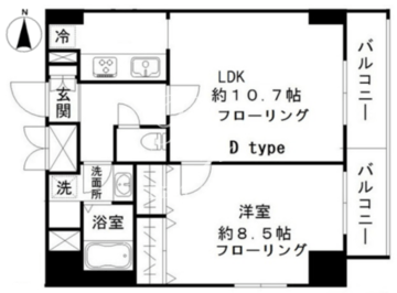 メゾン ASAKUSA G3 801 間取り図