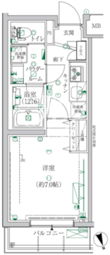 クレイシア都立大学クラッセ 201 間取り図