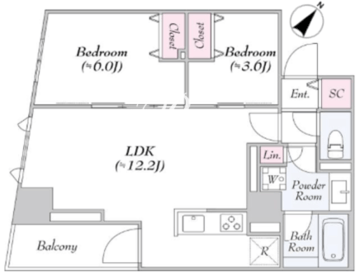 ロイジェント世田谷野沢 302 間取り図
