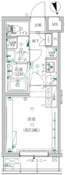 クレイシア都立大学クラッセ 202 間取り図