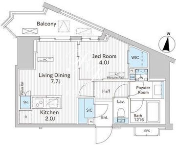 グランシエル南青山 405 間取り図