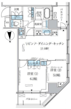 パークアクシス上野松が谷 803 間取り図