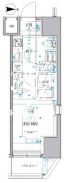 クオリタス品川南 901 間取り図
