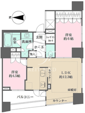 新宿山吹アインスタワー 601 間取り図