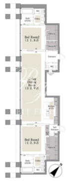 赤坂Kタワーレジデンス 3004 間取り図