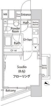 ファーストリアルタワー新宿 1701 間取り図
