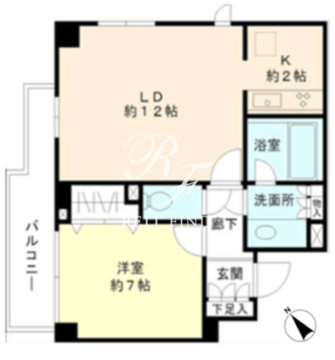 ヒューリック目黒三田 401 間取り図