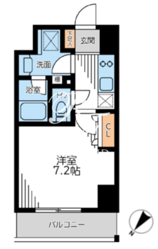 ザ・パーククロス門前仲町 702 間取り図