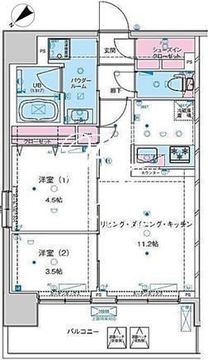 ジェノヴィア浅草5スカイガーデン 1202 間取り図